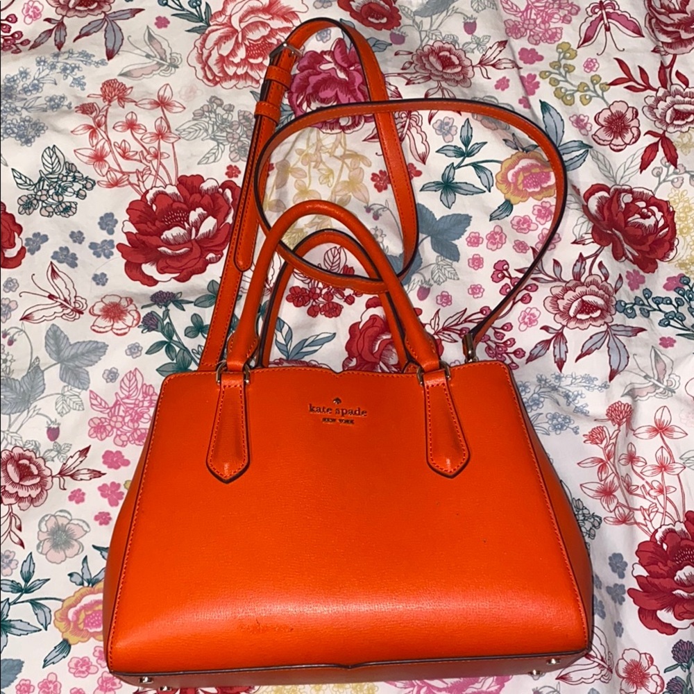 Kate Spade Orange Satchel Vibrant Leather Handbag